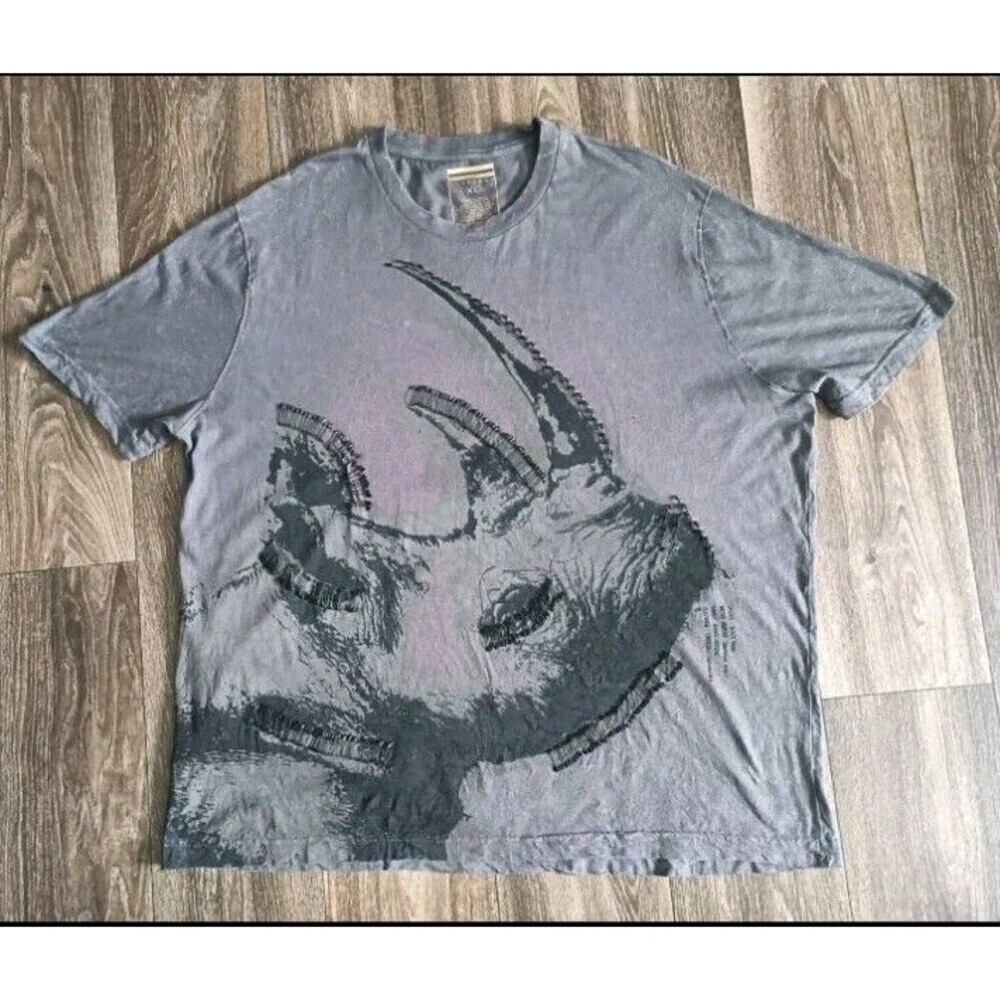 Sean John T-Shirt Men's XL Safety Pinned Rhino Gray Short Sleeve